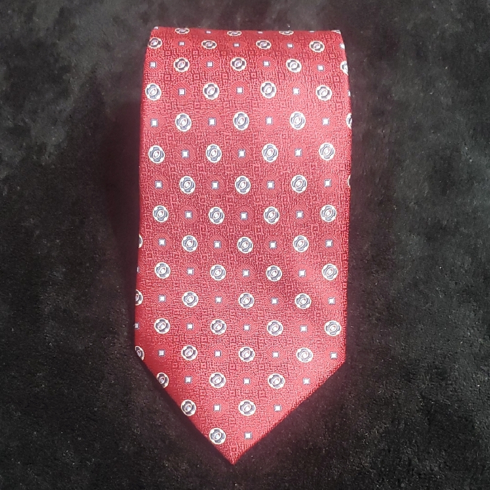 Burma Bibas Red and Blue Geometric Pattern Tie